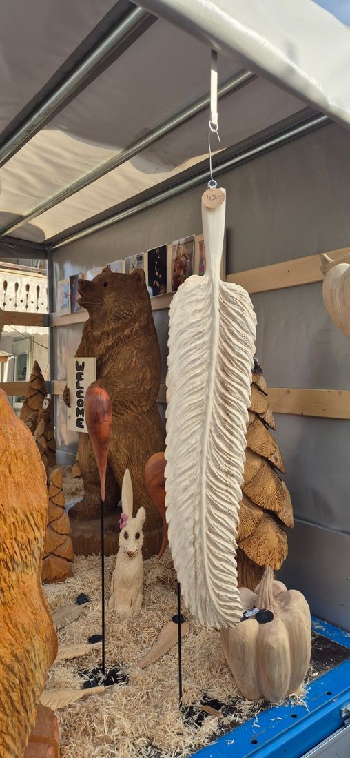 Grosse Feder aus Holz