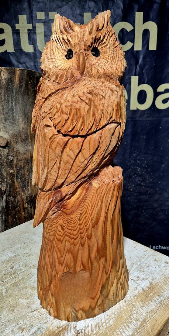 Eule aus Holz